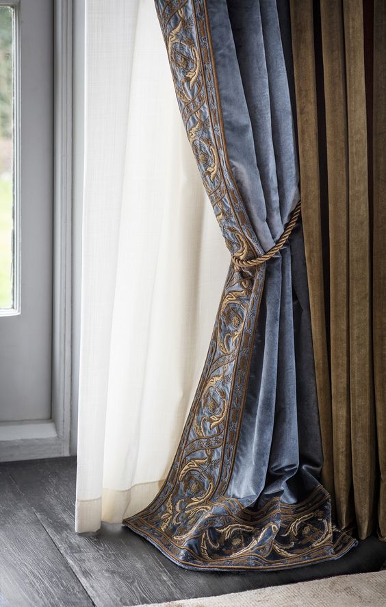 Grey Velvet Designer Curtain